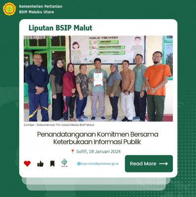 Penandatangan Komitmen Bersama Keterbukaan Informasi Publik BPSIP Maluku Utara 2024